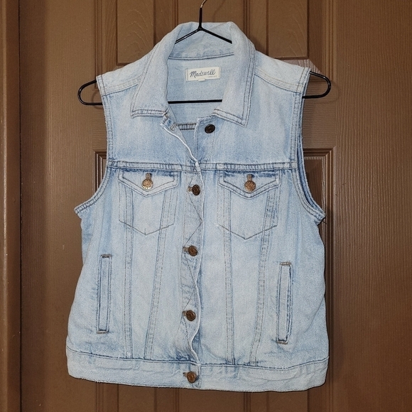 MADEWELL light wash jean denim vest - Picture 9 of 9